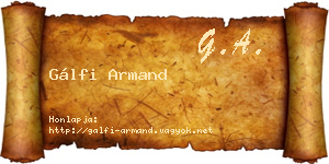 Gálfi Armand névjegykártya